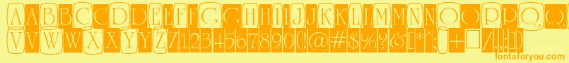 ARomanusttlcmd3cb-fontti – oranssit fontit keltaisella taustalla