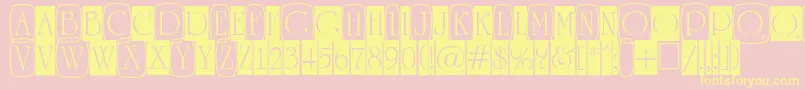 フォントARomanusttlcmd3cb – 黄色のフォント、ピンクの背景