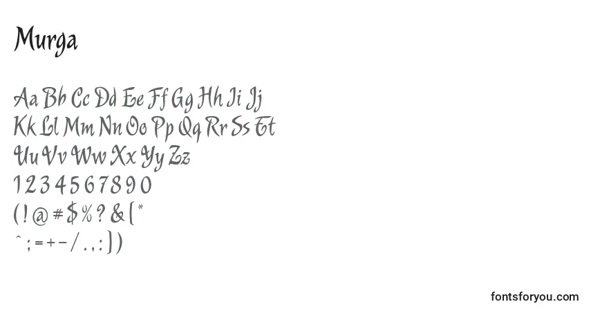 Schriftart Murga – Alphabet, Zahlen, spezielle Symbole