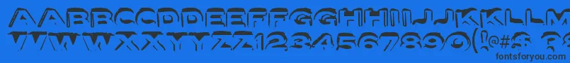 フォントletter set a – 黒い文字の青い背景