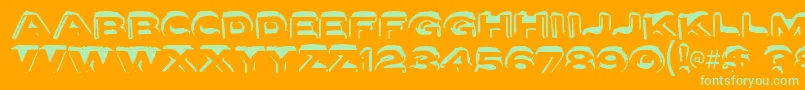 letter set a-Schriftart – Grüne Schriften auf orangefarbenem Hintergrund