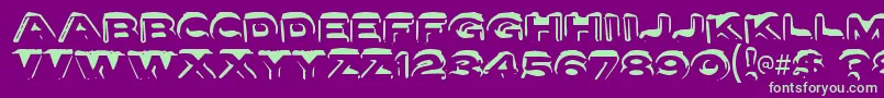 letter set a-fontti – vihreät fontit violetilla taustalla