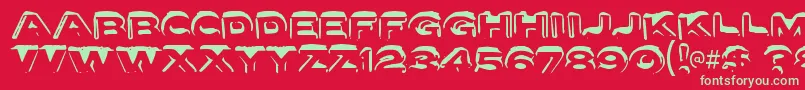 Fonte letter set a – fontes verdes em um fundo vermelho