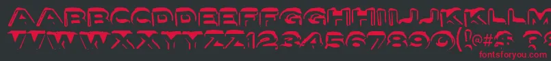 letter set a-fontti – punaiset fontit mustalla taustalla