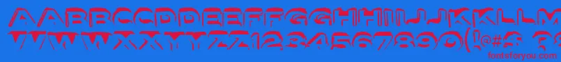 letter set a Font – Red Fonts on Blue Background