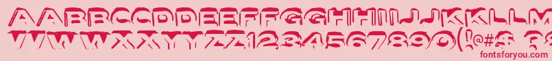 letter set a-Schriftart – Rote Schriften auf rosa Hintergrund