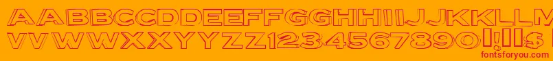 letter set b Font – Red Fonts on Orange Background