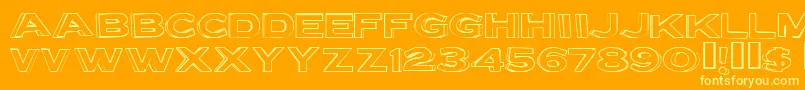 letter set b-Schriftart – Gelbe Schriften auf orangefarbenem Hintergrund