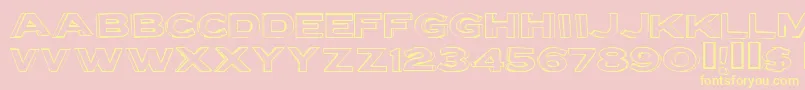 letter set b-Schriftart – Gelbe Schriften auf rosa Hintergrund