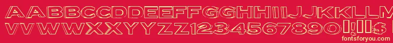 letter set b Font – Yellow Fonts on Red Background