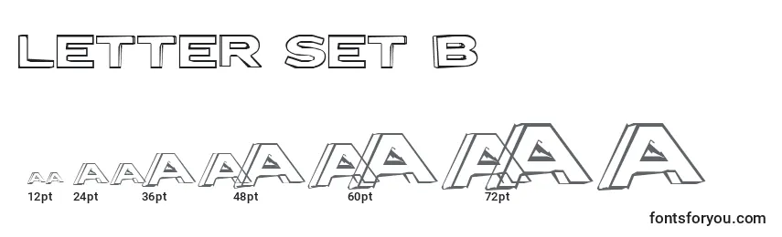 Размеры шрифта Letter set b (132501)