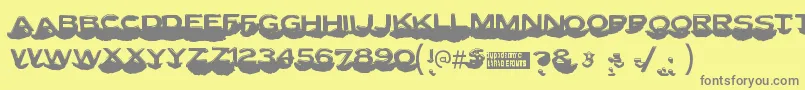 フォントletter set c – 黄色の背景に灰色の文字