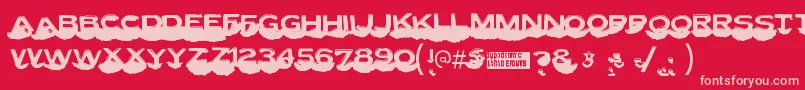 フォントletter set c – 赤い背景にピンクのフォント