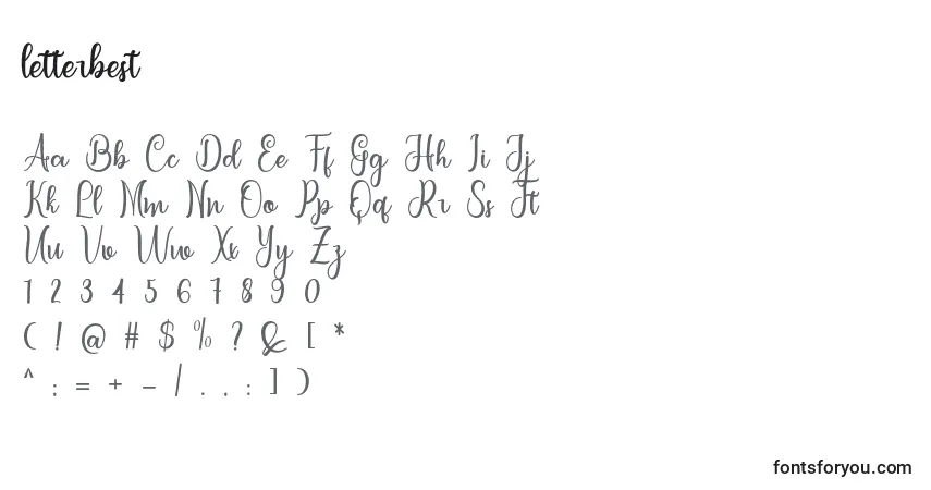 Letterbest-fontti – aakkoset, numerot, erikoismerkit