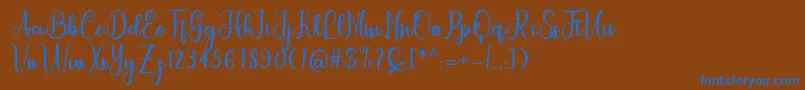 フォントletterbest – 茶色の背景に青い文字