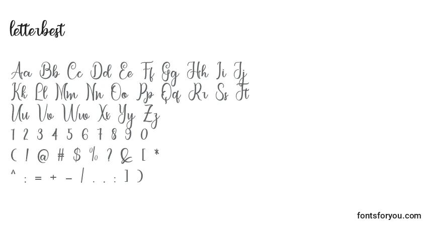 Schriftart Letterbest (132504) – Alphabet, Zahlen, spezielle Symbole