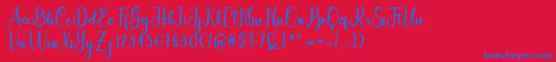 letterbest Font – Blue Fonts on Red Background