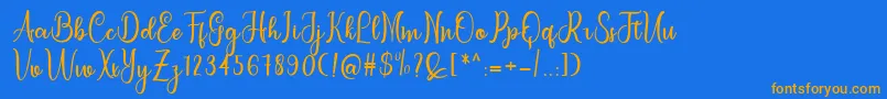 letterbest Font – Orange Fonts on Blue Background