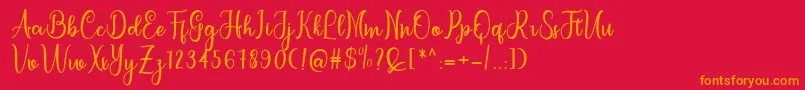 フォントletterbest – 赤い背景にオレンジの文字