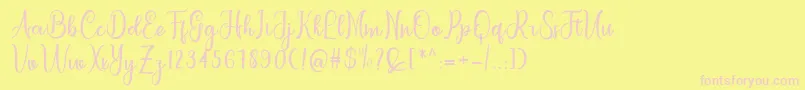letterbest Font – Pink Fonts on Yellow Background