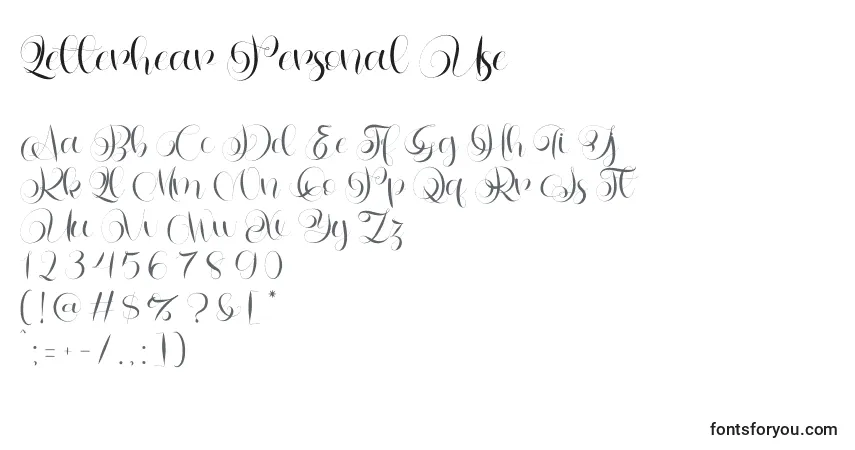 A fonte Letterhear Personal Use – alfabeto, números, caracteres especiais
