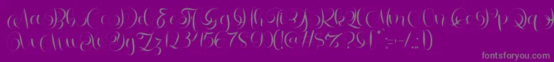 Letterhear Personal Use-Schriftart – Graue Schriften auf violettem Hintergrund