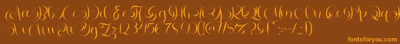 Letterhear Personal Use Font – Orange Fonts on Brown Background