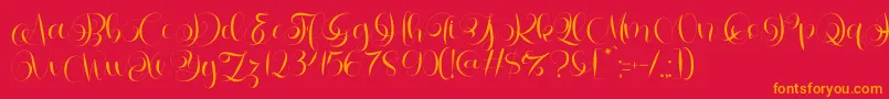 Letterhear Personal Use-Schriftart – Orangefarbene Schriften auf rotem Hintergrund