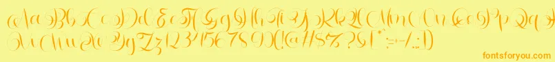 Letterhear Personal Use-Schriftart – Orangefarbene Schriften auf gelbem Hintergrund