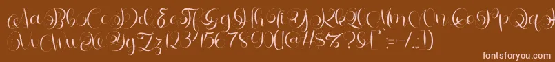 Letterhear Personal Use-Schriftart – Rosa Schriften auf braunem Hintergrund