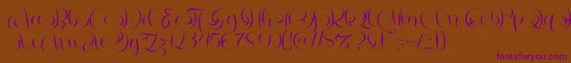 Letterhear Personal Use-Schriftart – Violette Schriften auf braunem Hintergrund