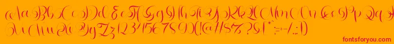 Letterhear Personal Use-Schriftart – Rote Schriften auf orangefarbenem Hintergrund