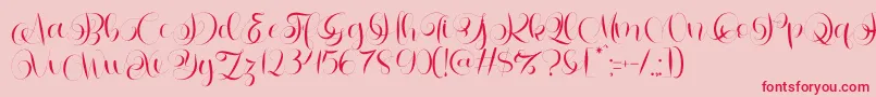 Letterhear Personal Use Font – Red Fonts on Pink Background