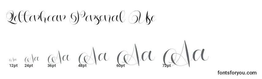 Größen der Schriftart Letterhear Personal Use