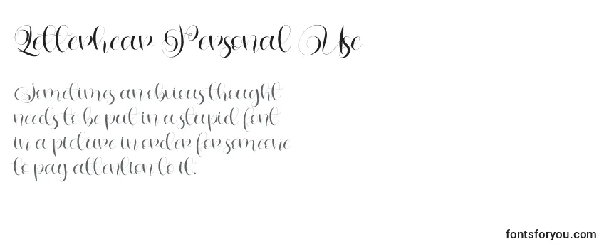 Überblick über die Schriftart Letterhear Personal Use