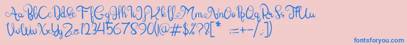 Lettering Script Font – Blue Fonts on Pink Background