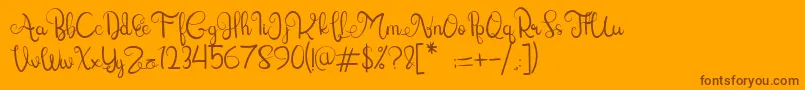 Saiba mais sobre a fonte Lettering Script Fonte Lettering Script – fontes marrons em um fundo laranja