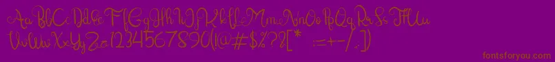 Lettering Script Font – Brown Fonts on Purple Background