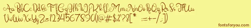 Lettering Script Font – Brown Fonts on Yellow Background