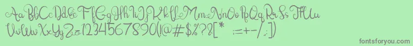 Lettering Script Font – Gray Fonts on Green Background