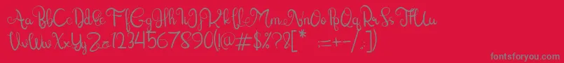 Lettering Script Font – Gray Fonts on Red Background