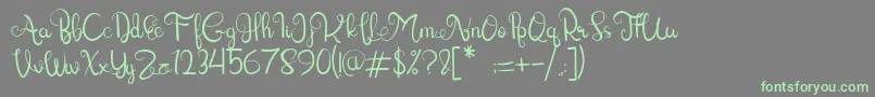 Lettering Script Font – Green Fonts on Gray Background