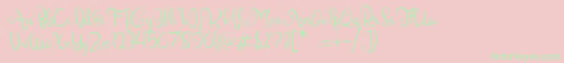 Lettering Script Font – Green Fonts on Pink Background