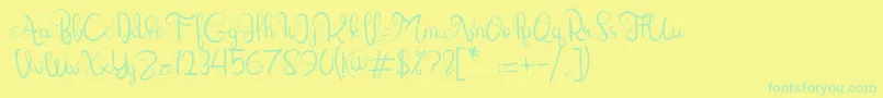 Lettering Script Font – Green Fonts on Yellow Background