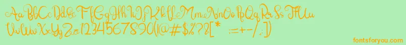 Lettering Script Font – Orange Fonts on Green Background