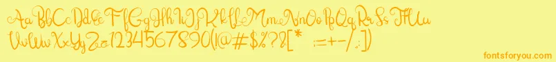 Fonte Lettering Script – fontes laranjas em um fundo amarelo