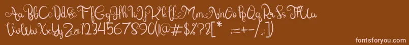 Lettering Script Font – Pink Fonts on Brown Background
