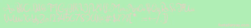 Lettering Script Font – Pink Fonts on Green Background