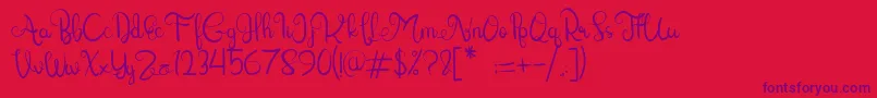 Lettering Script-fontti – violetit fontit punaisella taustalla