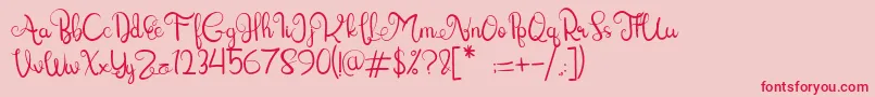 Fonte Lettering Script – fontes vermelhas em um fundo rosa
